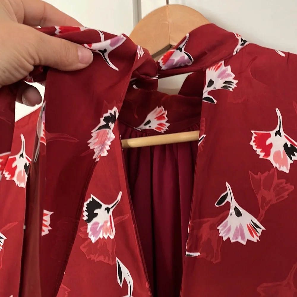Rebecca Taylor Dress Paintbrush Floral Silk Blend Lined, Size 4 - Picture 7 of 16